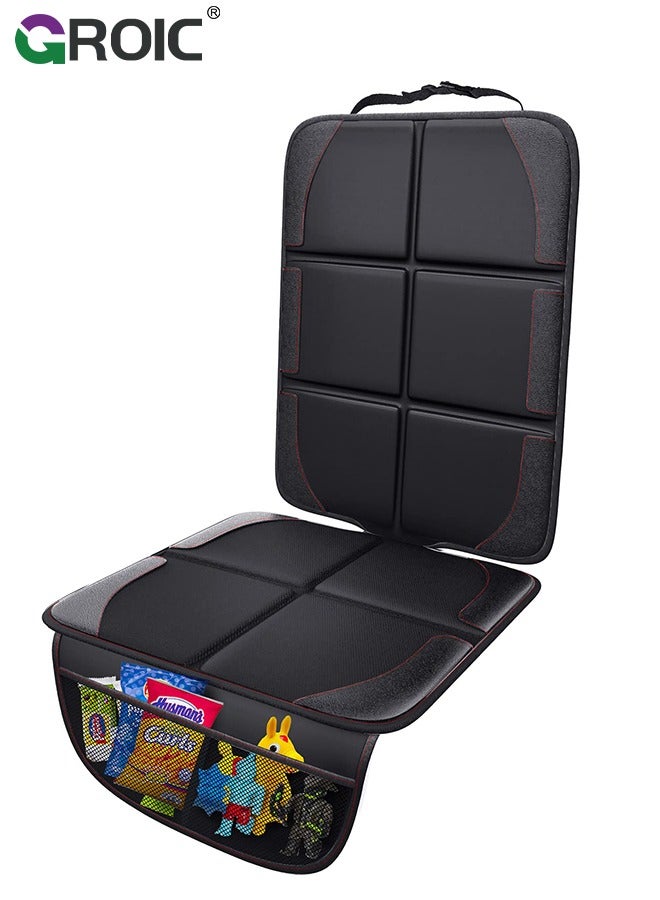 GROIC Car Seat Protector, Seat Protector 600D Fabric Waterproof Carseat Protector Car Seat Cover with Non-Slip Backing for Child Pet Carseat with 2 Mesh Storage Pockets for Car, SUV, Sedan, Truck - Image 1