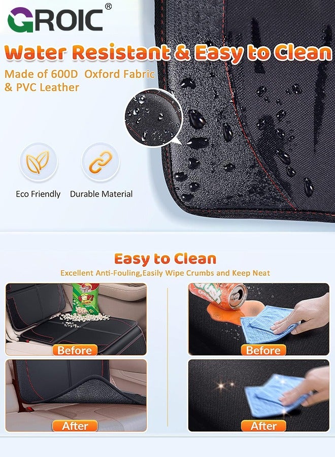 GROIC Car Seat Protector, Seat Protector 600D Fabric Waterproof Carseat Protector Car Seat Cover with Non-Slip Backing for Child Pet Carseat with 2 Mesh Storage Pockets for Car, SUV, Sedan, Truck - Image 5