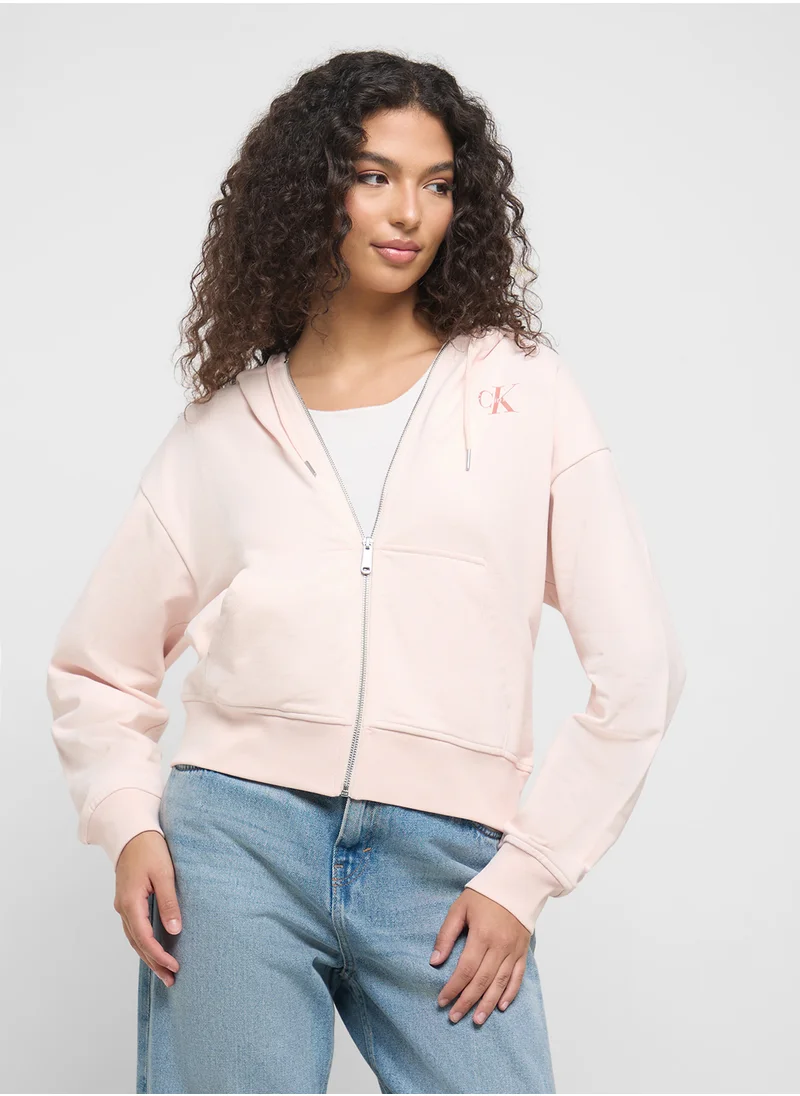 Calvin Klein Jeans Logo Zip Through Hoodie