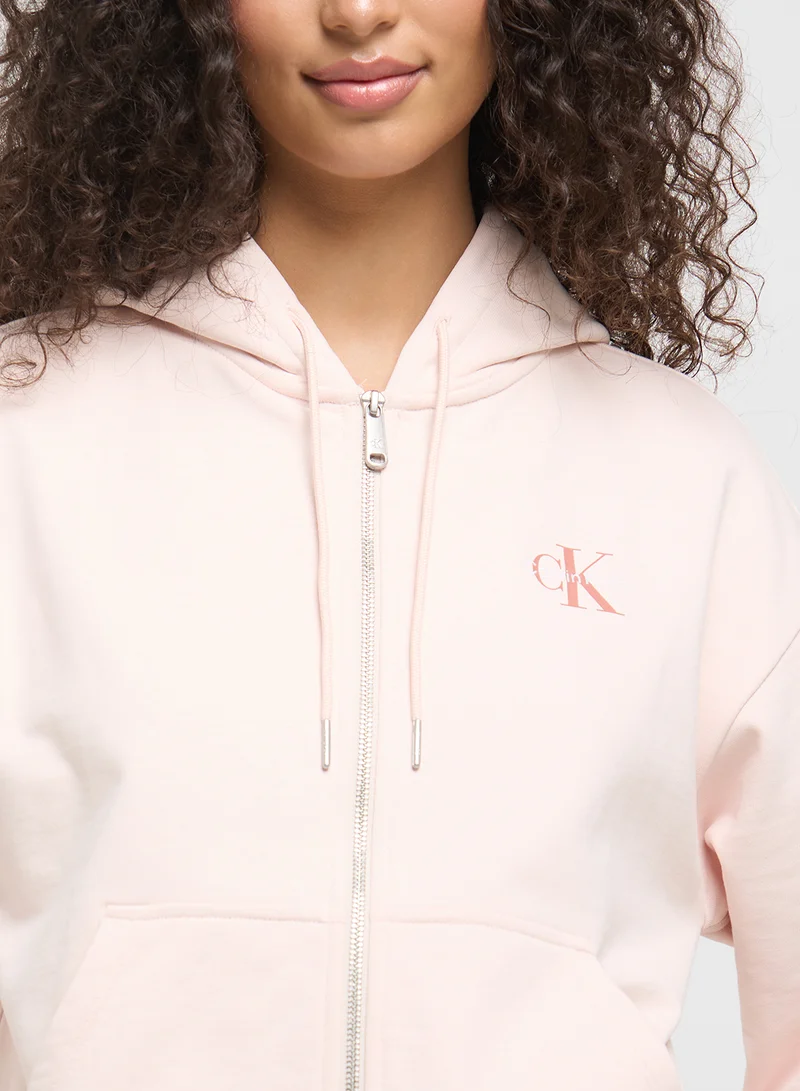 Calvin Klein Jeans Logo Zip Through Hoodie