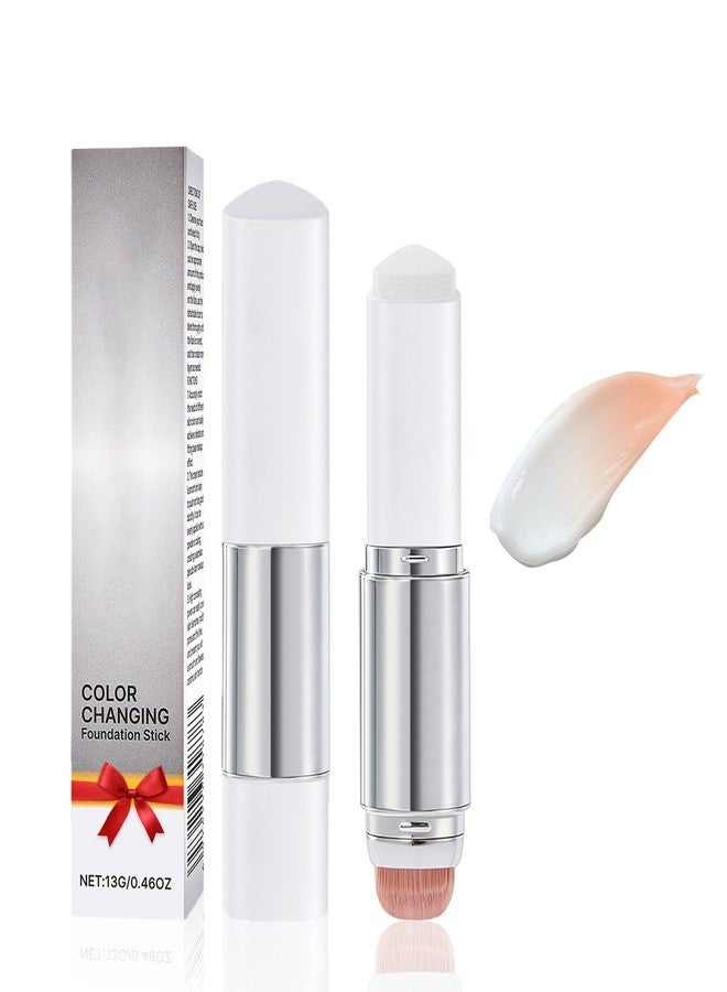 Ihrlpxkc Color Changing Foundation Stick - White Foundation for Mature Skin, Korean Makeup with Detachable Brush Moisturizing & Long-lasting Dewy Finish, Primer for Face Before Makeup Even Skin Tone (Medium) - Image 1