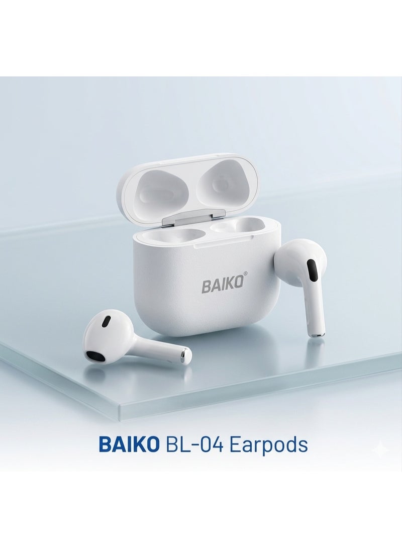 BAIKO BL04 TWS Semi In-Ear Wireless Earphone Bluetooth 5.4 | Touch Control | ENC Calls |  | Stereo Sound | Lightweight Design - Image 2
