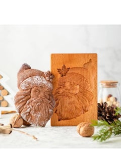 KASTWAVE Wooden Cookie Molds, Wooden Cookie Biscuit Mold Baking Cookie, Cookie Presses Stamps, Cutter Embossing Mold DIY Shapes Cookie, Gingerbread Mold (Santa Claus)  - Image 1