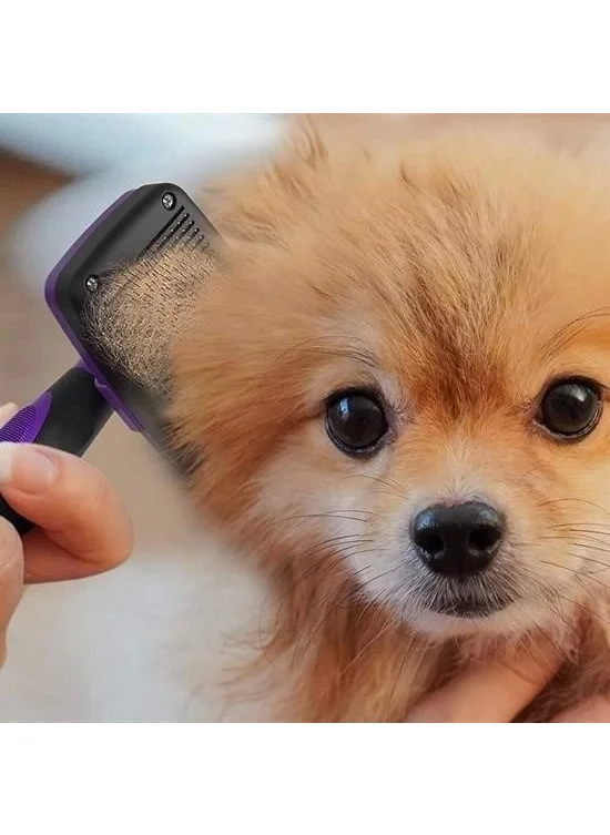 Lisinya Practical Cat Dog Hair Collecting Brush with Automatic Cleaning Button