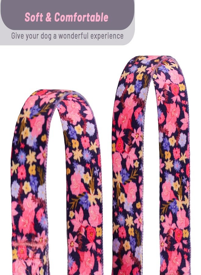 كيوكيو بيتس طوق كلاب ناعم قابل للتعديل من QQPETS: مزين بنقوش زهور وردية متعددة الألوان لطيفة، مناسب للحيوانات الأليفة من الجنسين، صغير وكبير، للمشي والجري والتدريب. - Image 4
