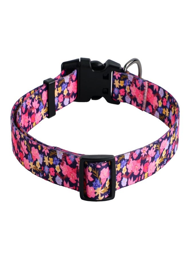 كيوكيو بيتس طوق كلاب ناعم قابل للتعديل من QQPETS: مزين بنقوش زهور وردية متعددة الألوان لطيفة، مناسب للحيوانات الأليفة من الجنسين، صغير وكبير، للمشي والجري والتدريب. - Image 5