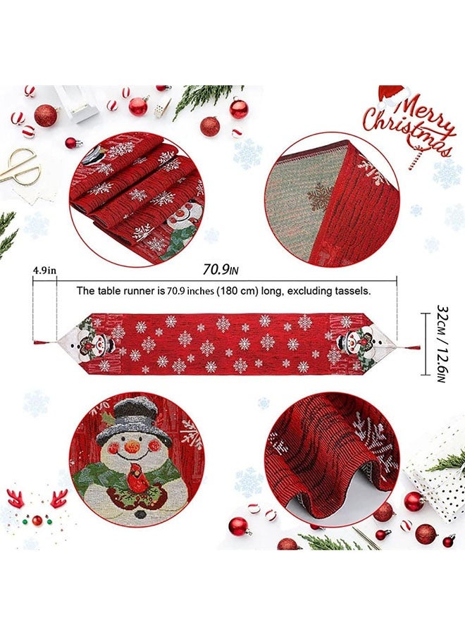 JCB CHIC Christmas Table Runner- Table Cloth Decor for Dining Room, Cardinal Snowflake Snowman Table Runner Table Decorations for Christmas - Image 2