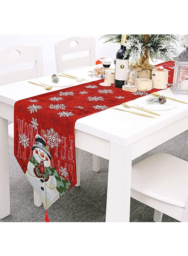 JCB CHIC Christmas Table Runner- Table Cloth Decor for Dining Room, Cardinal Snowflake Snowman Table Runner Table Decorations for Christmas - Image 1