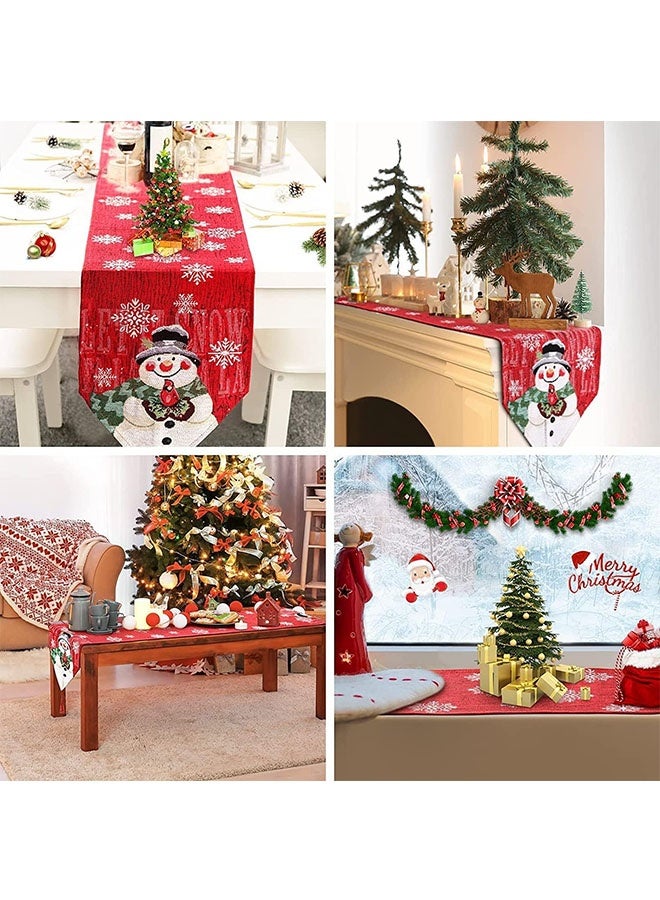 JCB CHIC Christmas Table Runner- Table Cloth Decor for Dining Room, Cardinal Snowflake Snowman Table Runner Table Decorations for Christmas - Image 5