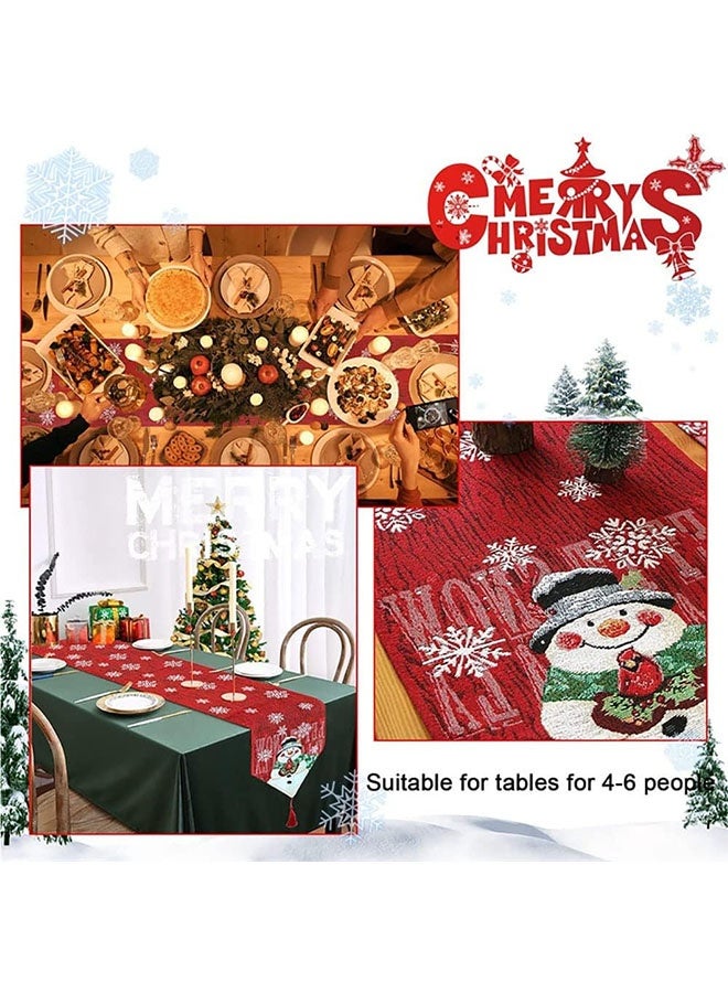 JCB CHIC Christmas Table Runner- Table Cloth Decor for Dining Room, Cardinal Snowflake Snowman Table Runner Table Decorations for Christmas - Image 4