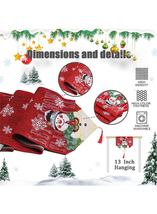 JCB CHIC Christmas Table Runner- Table Cloth Decor for Dining Room, Cardinal Snowflake Snowman Table Runner Table Decorations for Christmas - Image 3