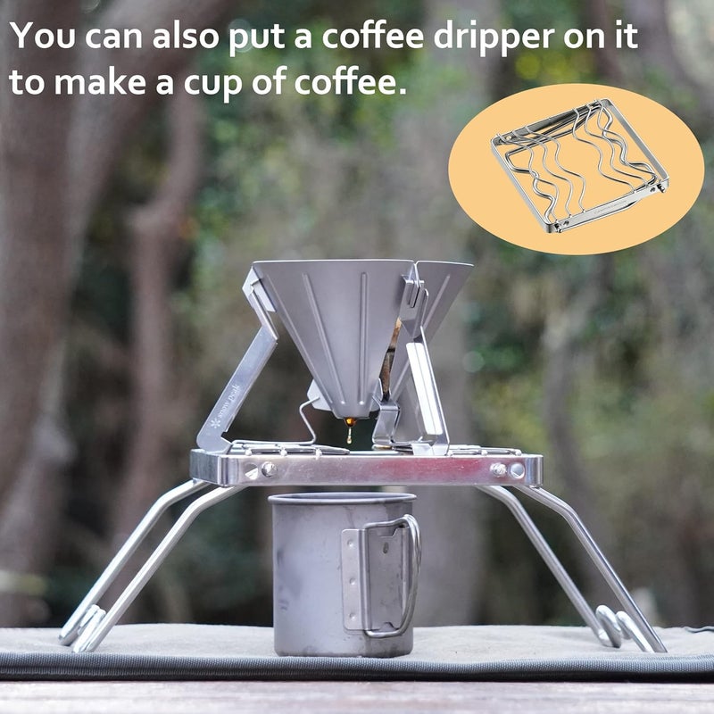 CAMPINGMOON Portable Folding Camping Campfire Grill over Fire Split Stoves 304 Stainless Steel (7’’L (MS-1001)) - Image 5