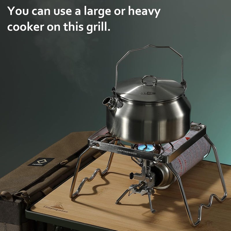CAMPINGMOON Portable Folding Camping Campfire Grill over Fire Split Stoves 304 Stainless Steel (7’’L (MS-1001)) - Image 3