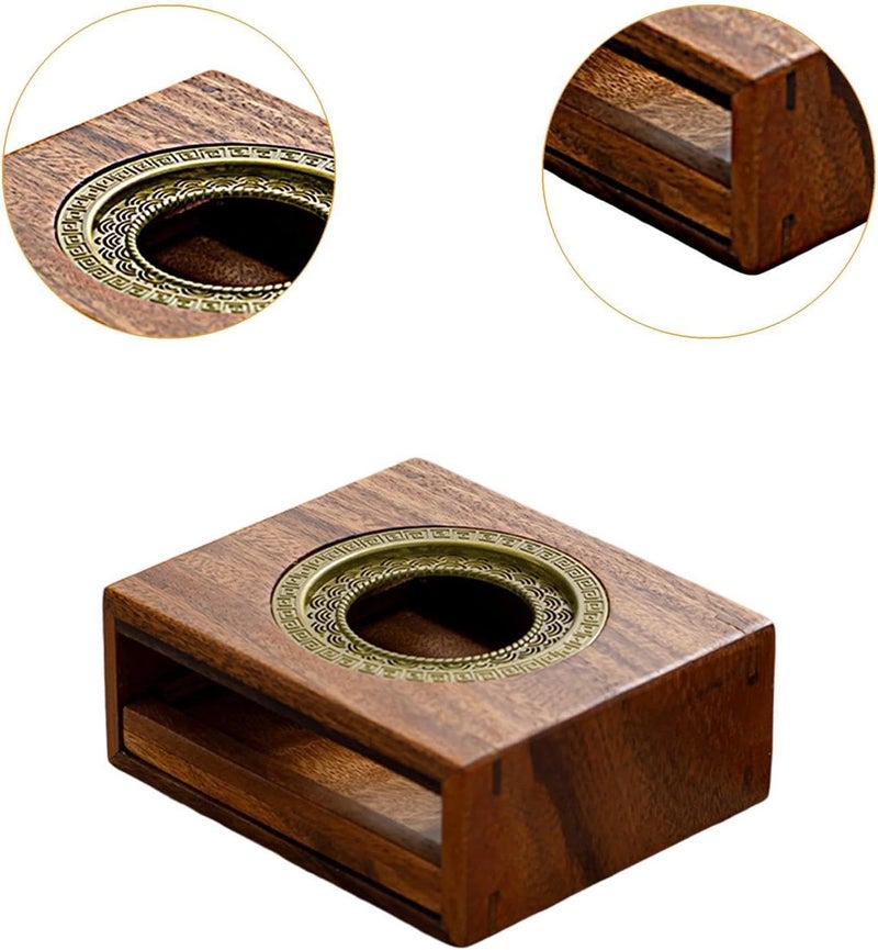 Walnut Teapot Warmer Tealight Holder - Wave Design Wooden Tea Heater for Drinks, 15x13x6cm (5.9x5.1x2.4in) - Image 4