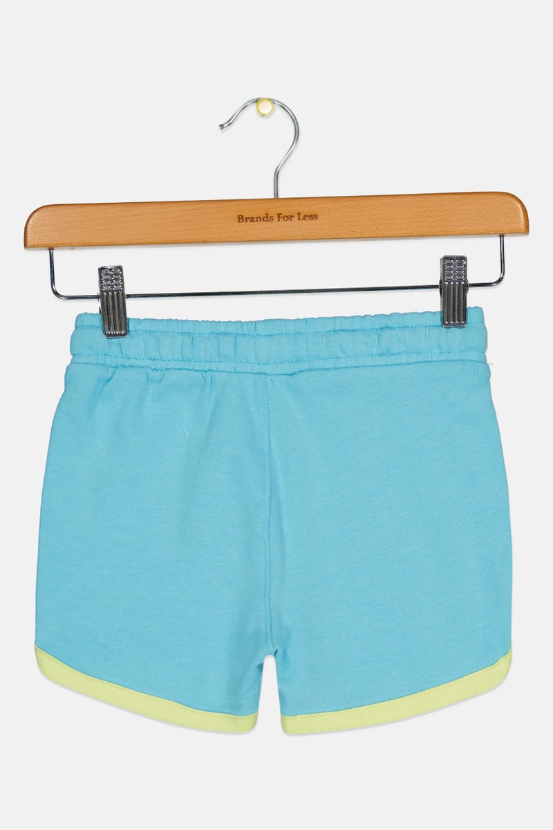 Levi's Kids Girl Brand Logo Basic Shorts, Turquoise - Image 2