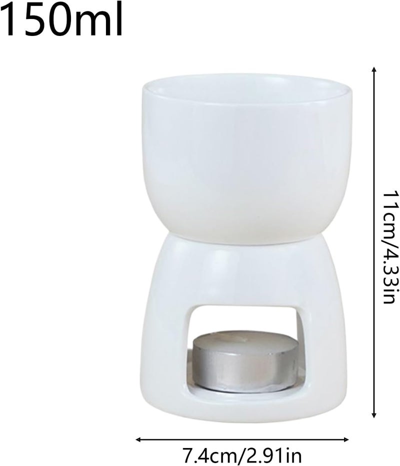 Fondue Cup Set - Ceramic Pot with 2 Forks, 150ml Chocolate Melting Cup, Heavy Duty Heat Resistant Design, Top Dessert Cheese Dipping Tool, Perfect for Dinner, Wedding, Party, Birthday, Date - Image 2