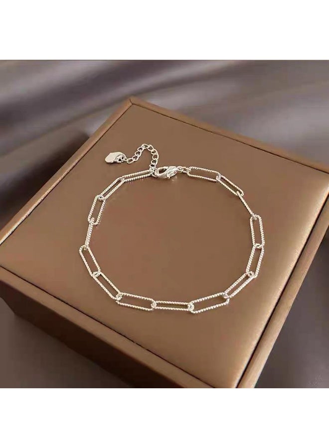 سيمهو سوار فضي بتصميم سلسلة وصلات