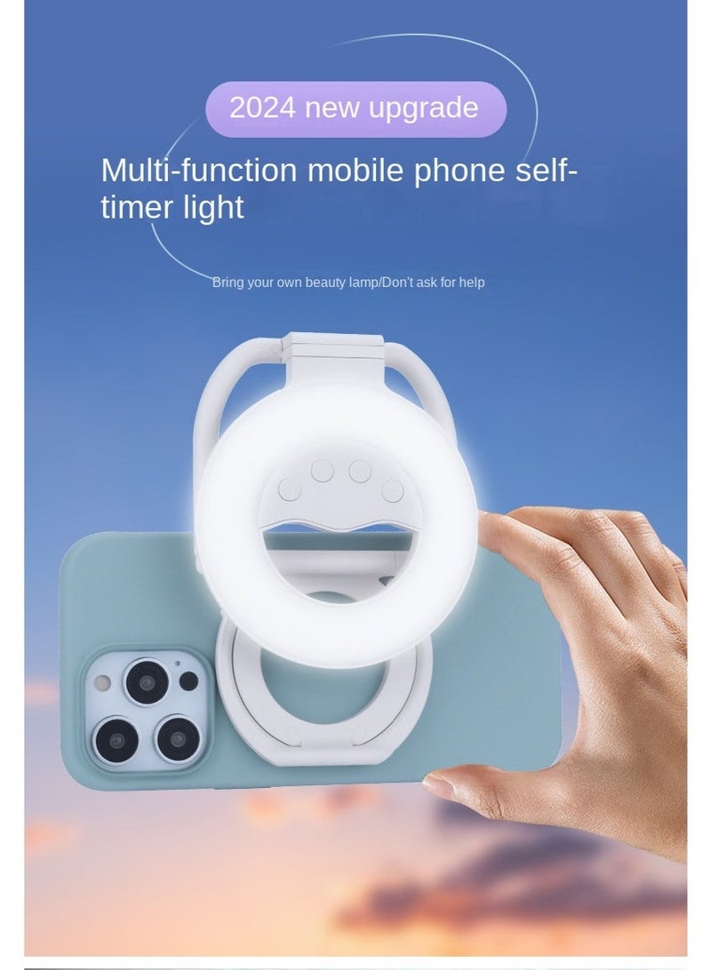 Magnetic mobile phone fill light，2 in 1 supplementary light bracket, portable mobile phone desktop stand magnetic fill light, mini fill light - Image 1