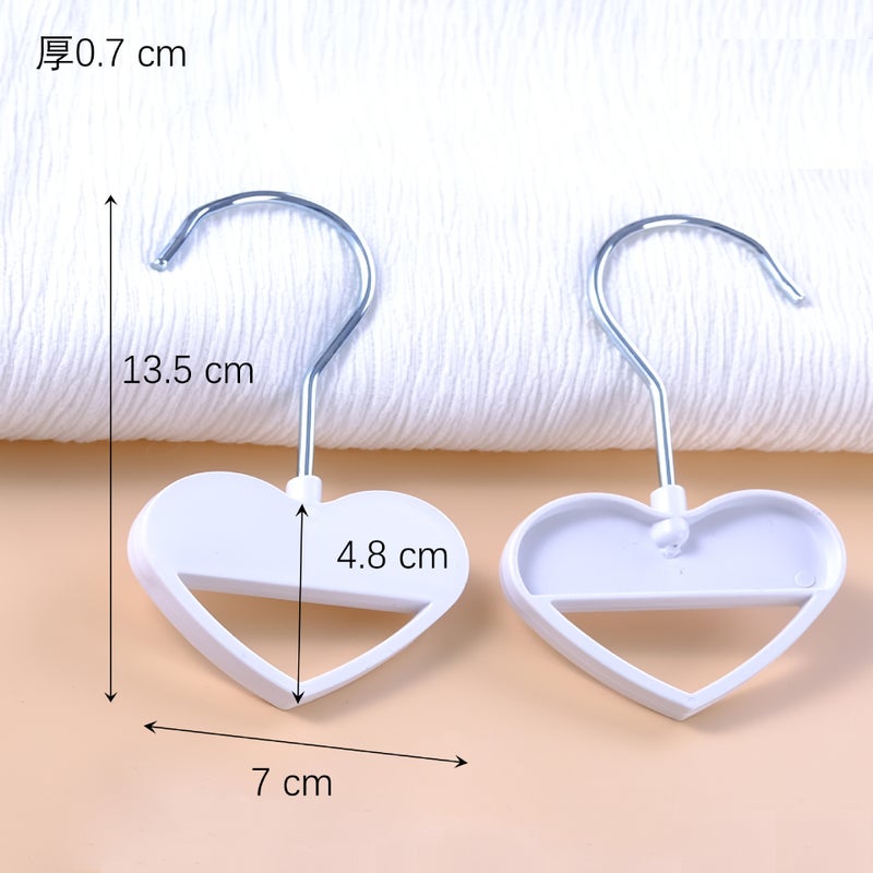 Multi-Purpose Heart Hook Substance White Storage Belt Hook Window Curtain Clip Supermarket Socks Display Plastic Clothes Hat Hoo White 1000 pcs/carton 