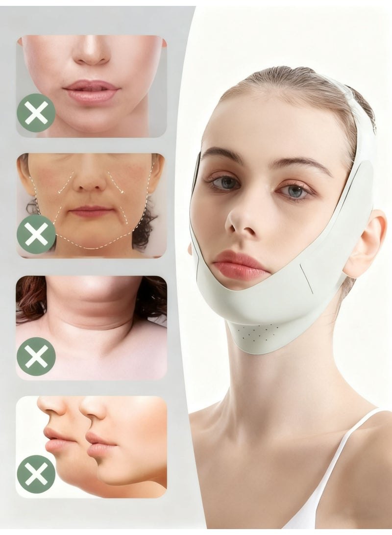 NoorTech Reusable V Line Face Mask, Facial Lifting and Tightening Strap - Double Chin Reducer - V Line Face Slimming Belt Lifting Chin Belt - Image 2