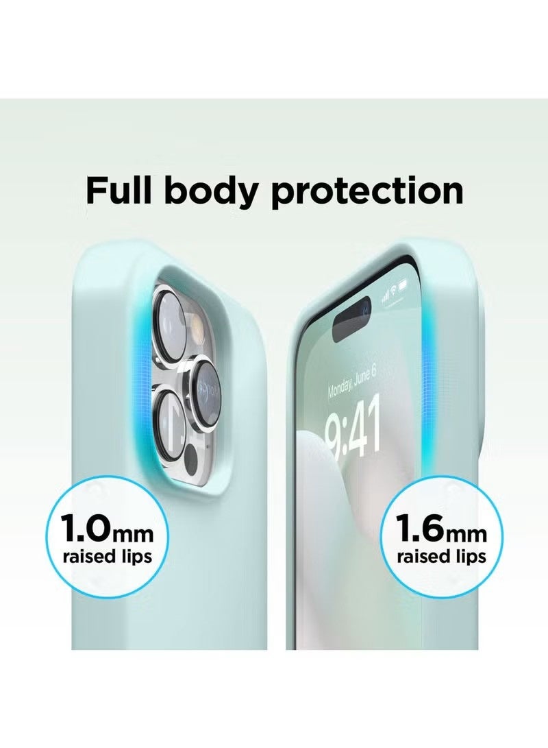 general Liquid Silicone Case for iPhone 15 Pro (6.1"), 4-Layer Full Body Protection, Slim Soft Gel Rubber Shockproof Case with Ultra-Soft Microfiber Lining & Raised Camera Lips - Light Green - Image 5