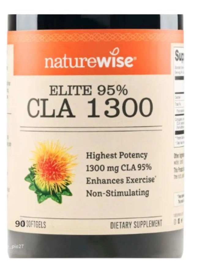 NatureWise CLA 1300 - 95% Active Conjugated Linoleic Acid for Women and Men, Not Stimulating, Supports Weight & Fitness Goals - Non-GMO, Gluten Free - 90 Softgels[1-Month Supply] - Image 2