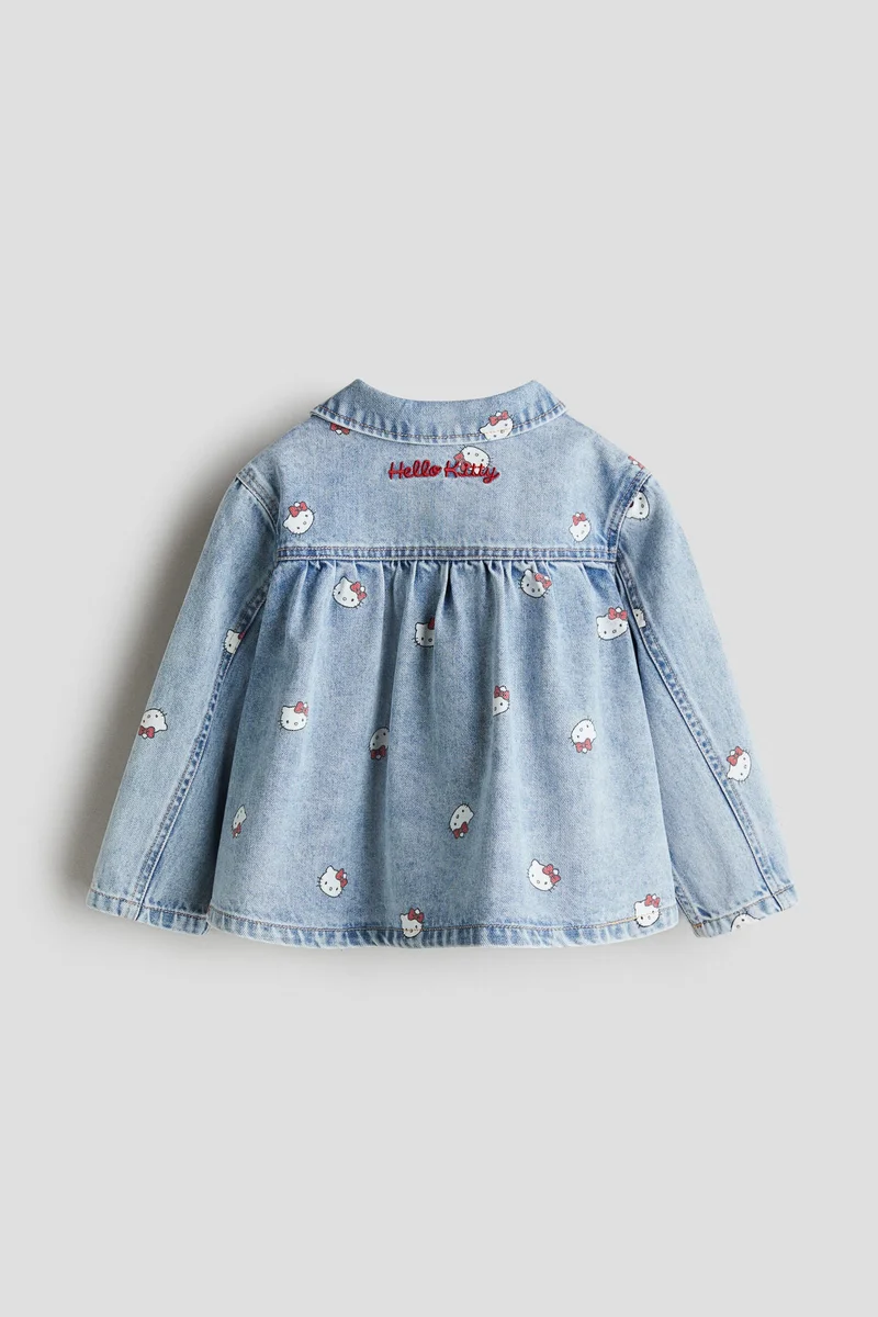 اتش اند ام جاكيت دنيم قطني مزين بطبعة