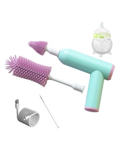 SYOSI SYOSI Electric Baby Bottle Brush, Silicone Bottle Brush Set, Bottle Cleaning Brush Kit, Rechargeable Cordless Electric Straw Brush, Portable Baby Bottle Brush for Cleaning Bottle, Nipple and Straw  - Image 1