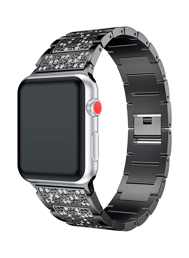 آيسانك سوار بلينج بديل لسلسلة ساعات أبل 3/2/1 أسود/شفاف - Image 4