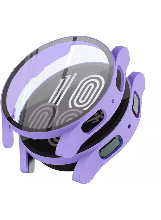 Dado Case + Screen Protector Compatible With Samsung Galaxy Watch 5 40 Mm Anti Scratch Tempered Glass With Watch Case Protector Purple - Image 1