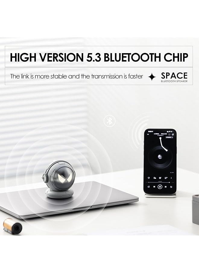 erorex - Portable Bluetooth Speaker With 52Mm Full Range Speaker Deep Bass And Hd Mic Wireless Speakers With Bluetooth5.3 Long Battery Life Perfect For Tv And On The Go Sci Fi Lighting Effect Sliver - Image 1