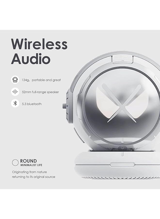 erorex - Portable Bluetooth Speaker With 52Mm Full Range Speaker Deep Bass And Hd Mic Wireless Speakers With Bluetooth5.3 Long Battery Life Perfect For Tv And On The Go Sci Fi Lighting Effect Sliver - Image 1