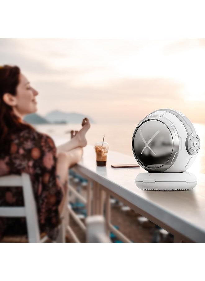 erorex - Portable Bluetooth Speaker With 52Mm Full Range Speaker Deep Bass And Hd Mic Wireless Speakers With Bluetooth5.3 Long Battery Life Perfect For Tv And On The Go Sci Fi Lighting Effect Sliver - Image 1