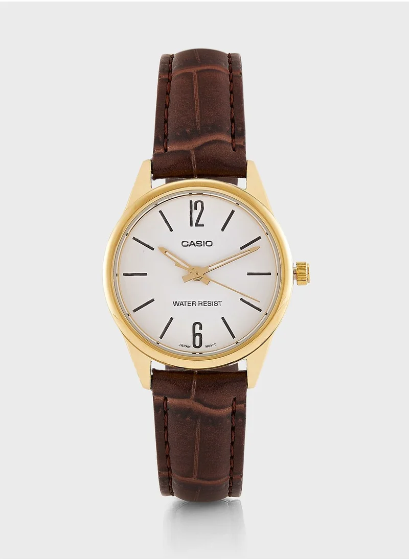 CASIO Pu Strap Analog Watch