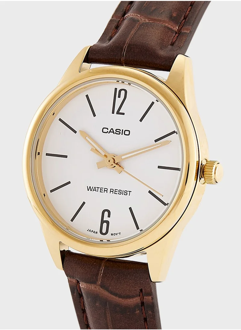 CASIO Pu Strap Analog Watch