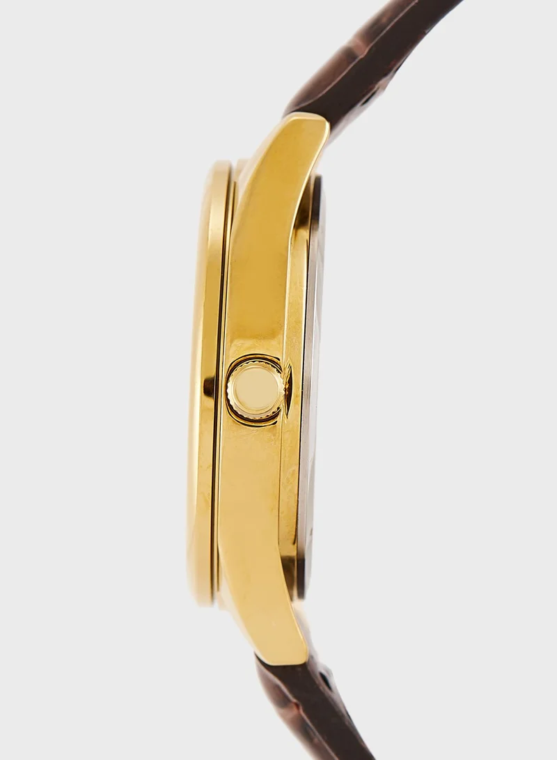 CASIO Pu Strap Analog Watch