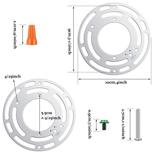 Pelopy 5 Pack Universal Light Fixture Mounting Bracket 4 Inch Diameter Steel Fixture Crossbar Round Light Crossbar Mounting Bracket with Screws and Nuts for Wall Lamp , Close to Ceiling Lamp - Image 2