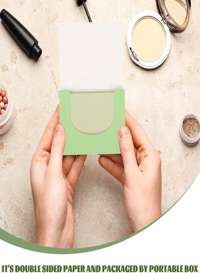 CLICKSY Green Tea Infused Premium Oil Blotting Sheets - 100 Pcs Thick Facial Blotting Papers for Oily Skin, Acne Control, and Makeup-Friendly Shine Control- penser Pack for Women and Men [ 1-pack ] - Image 3