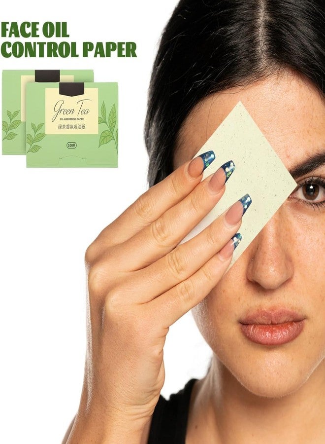 CLICKSY Green Tea Infused Premium Oil Blotting Sheets - 100 Pcs Thick Facial Blotting Papers for Oily Skin, Acne Control, and Makeup-Friendly Shine Control- penser Pack for Women and Men [ 1-pack ] - Image 2