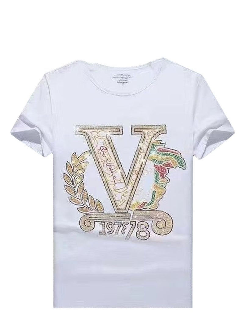 Summer personalized short-sleeved T-shirt men's clothing trendy casual half-sleeved round neck top T-shirt - Image 1