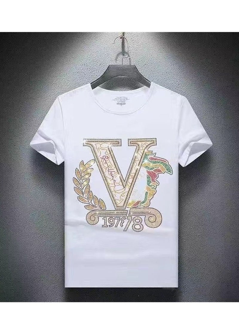 Summer personalized short-sleeved T-shirt men's clothing trendy casual half-sleeved round neck top T-shirt - Image 2