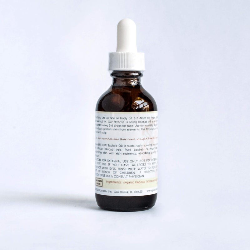 powbab 100% Baobab Oil Cold Pressed, Raw Organic Body Oil for Skin, Hair and Nail Repair. Pure Vitamin E Oil for Scars from Baobab Seeds for Skincare - 2 oz - Image 2