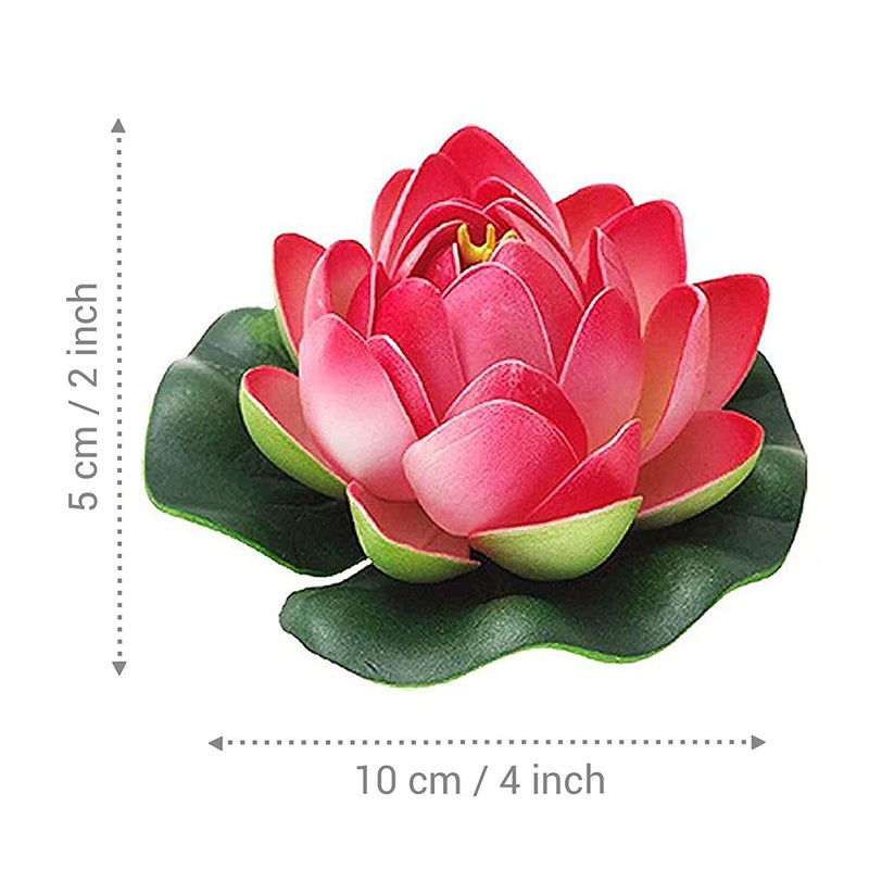 Homenique Artificial Floating Lotus with Rubber Leaf for Home Decoration Multicolour - Image 3