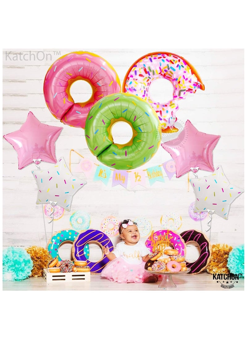 KATCHON Big, Pack of 7 Donut Balloon Decorations Set - 28 Inch | Sprinkles Candy Balloons, Donut Party Decorations | Donut Foil Balloon for Donut Birthday Party Decorations  - Image 2