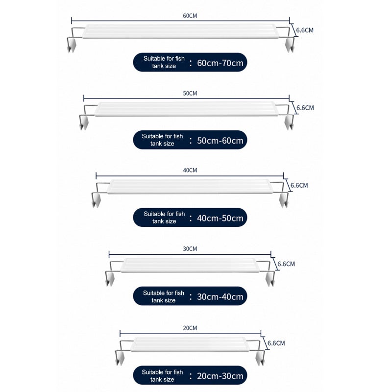 LED Aquarium Lights: 40cm White Energy-Efficient - Algae Control Planted Tank Lights for Freshwater Medium & Small Fish Tanks, Aquascape Use - Image 4