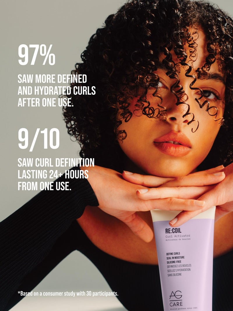 AG Care Re:Coil Curl Activator Curl Cream Award-Winning Curl Creating Complex - Ultra-Nourishing Curly Hair Cream for Defined, Healthy Curls, 24 Fl Oz - Image 2