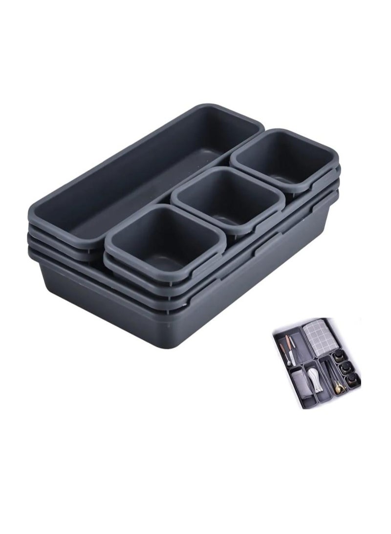 Plastic Drawer Organizer Set for Organizing Tableware and Office Supplies in Random Colors Multipurpose - Image 2