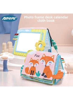 Generic Aipinqi Children's Foldable Album Baby Cloth Book Hahaha Mirror Desk Calendar Cloth Book Infant Toy Book-Color:Black And White Elephant Desk Calendar Cloth Book  - Image 2