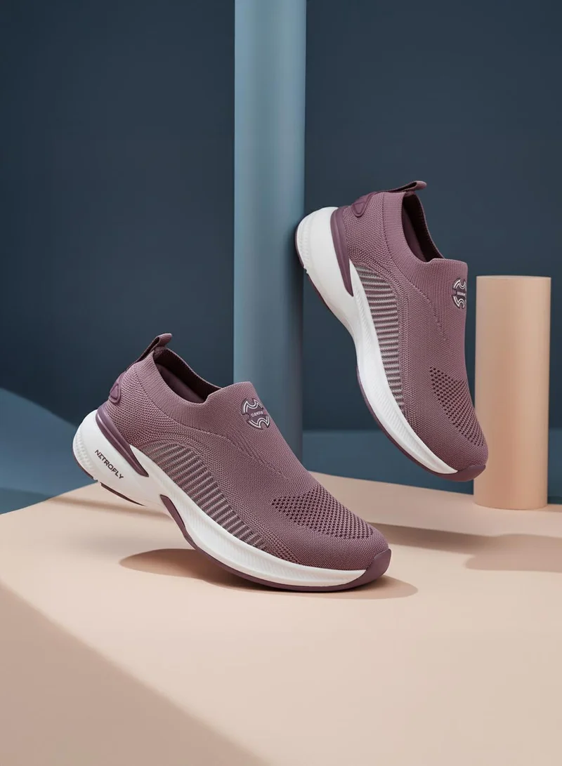 Campus Women's Mauve Slip On Walking Shoes - Lightweight Shoes, Minimalist Designed for Elegance