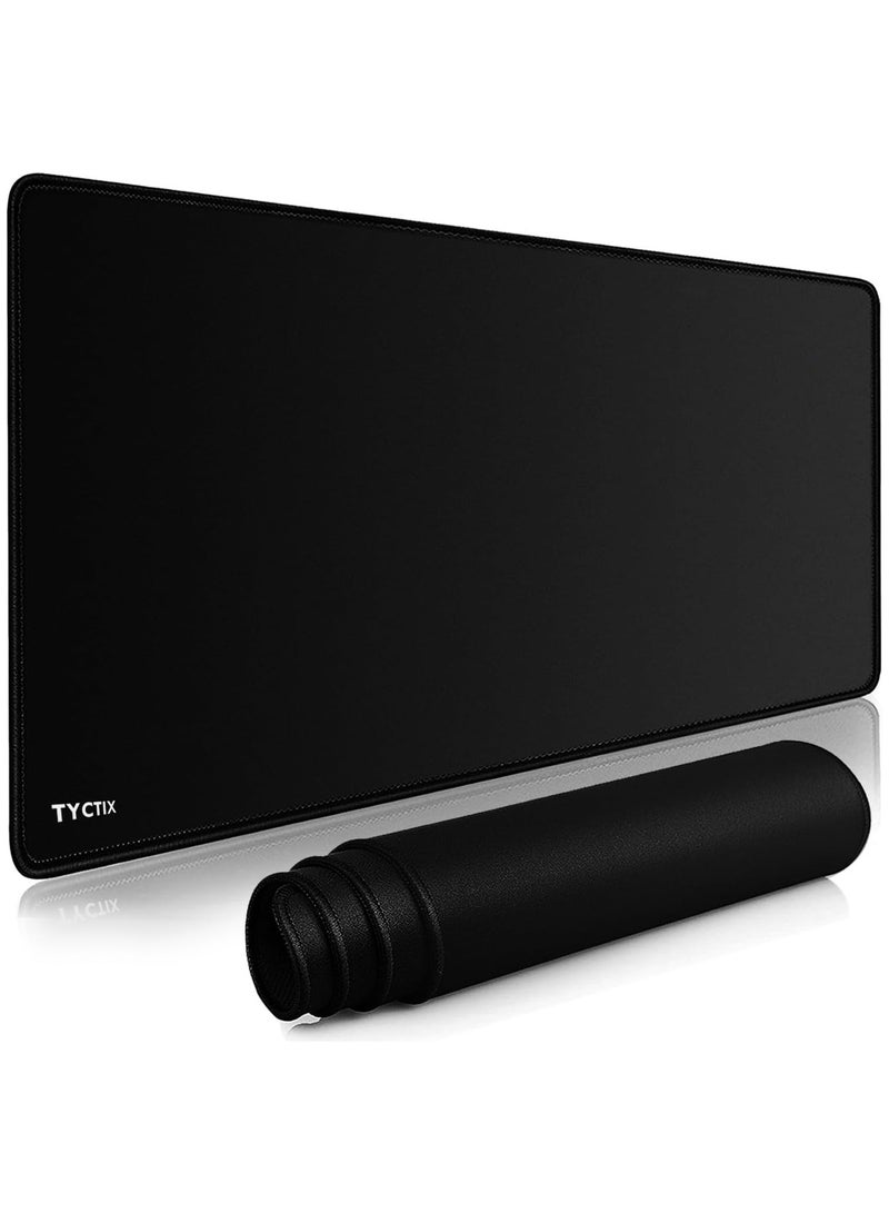 TYCTIX Large Mouse Pad 800x300mm Extended Mouse Pad Non-Slip Rubber Base Gaming Mouse Pad Office Mouse Mat Smooth Cloth Surface Desk Mat Keyboard Pads for Computers, Black - Image 1